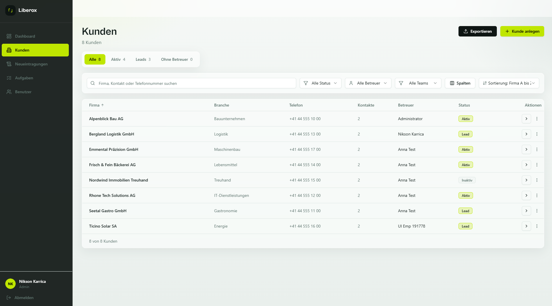 LiberoX CRM Screenshot 3