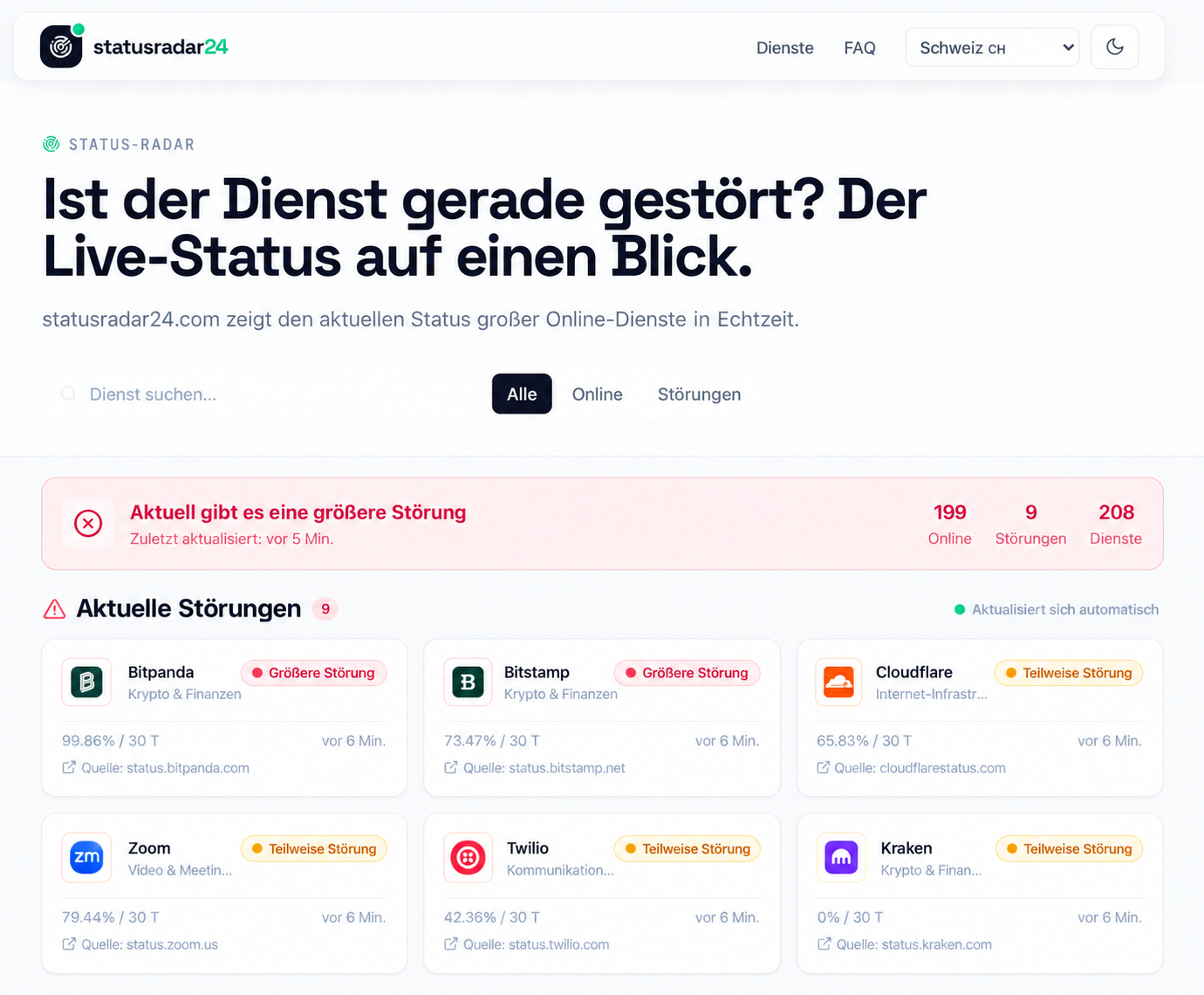 statusradar24.com Screenshot 2